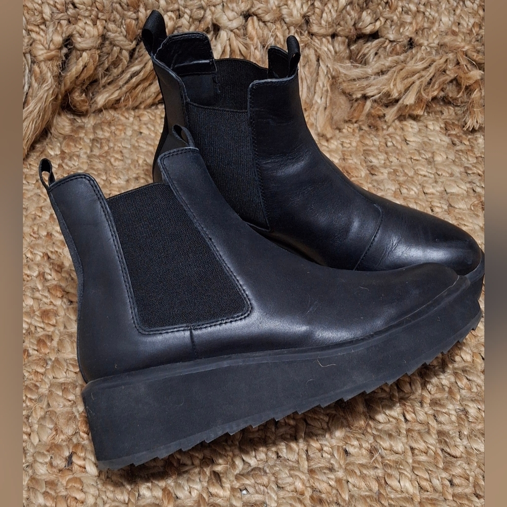 G-Star Strett Flatform Chelsea Sneakers Women 9 Black Leather Boot whymsygoth 82 - Picture 2 of 11